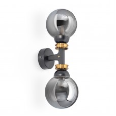 Бра Gold Ring Black со стеклянным плафоном Chrome